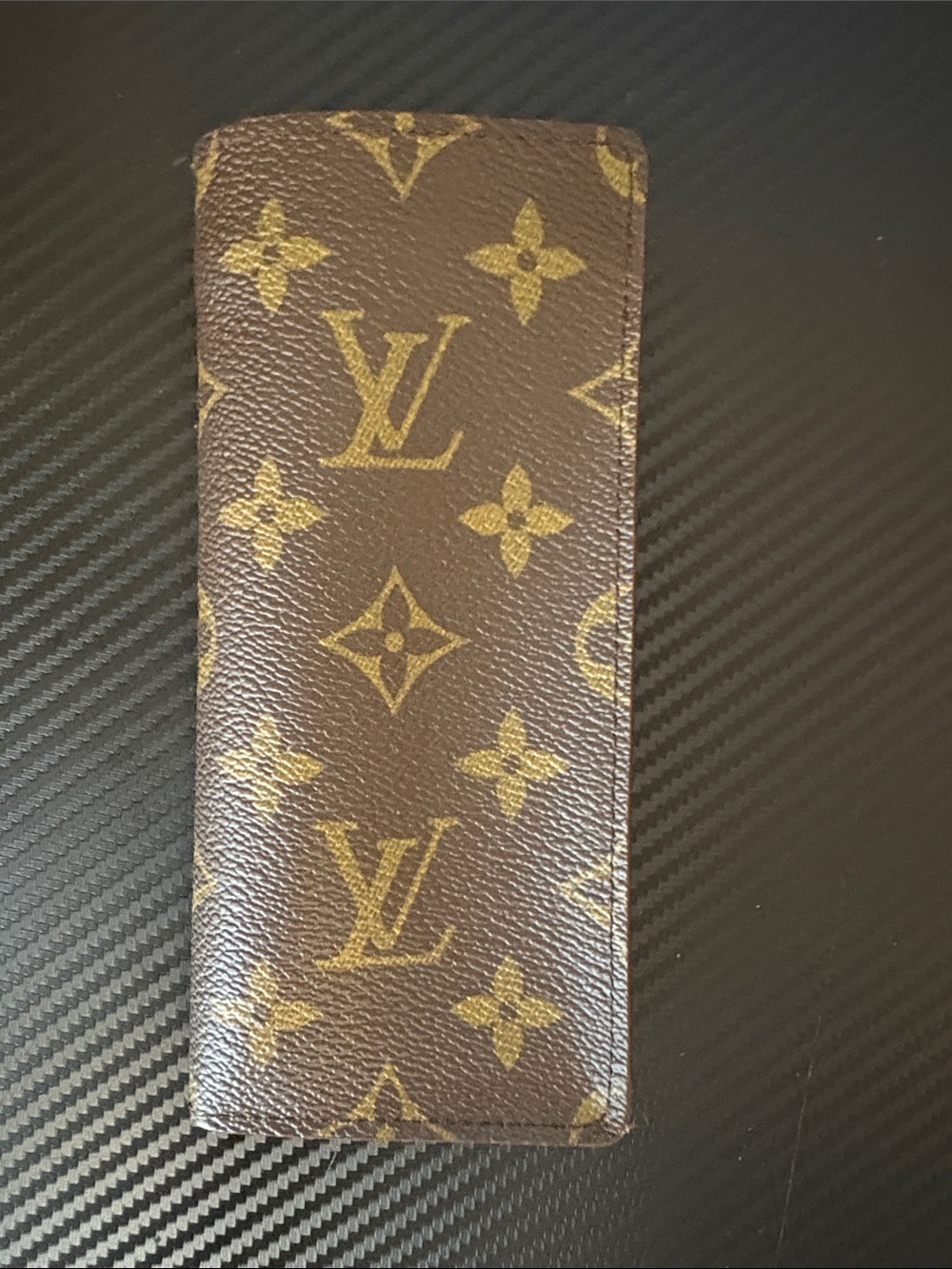 Louis Vuitton Brown and Gold Monogram glasses case